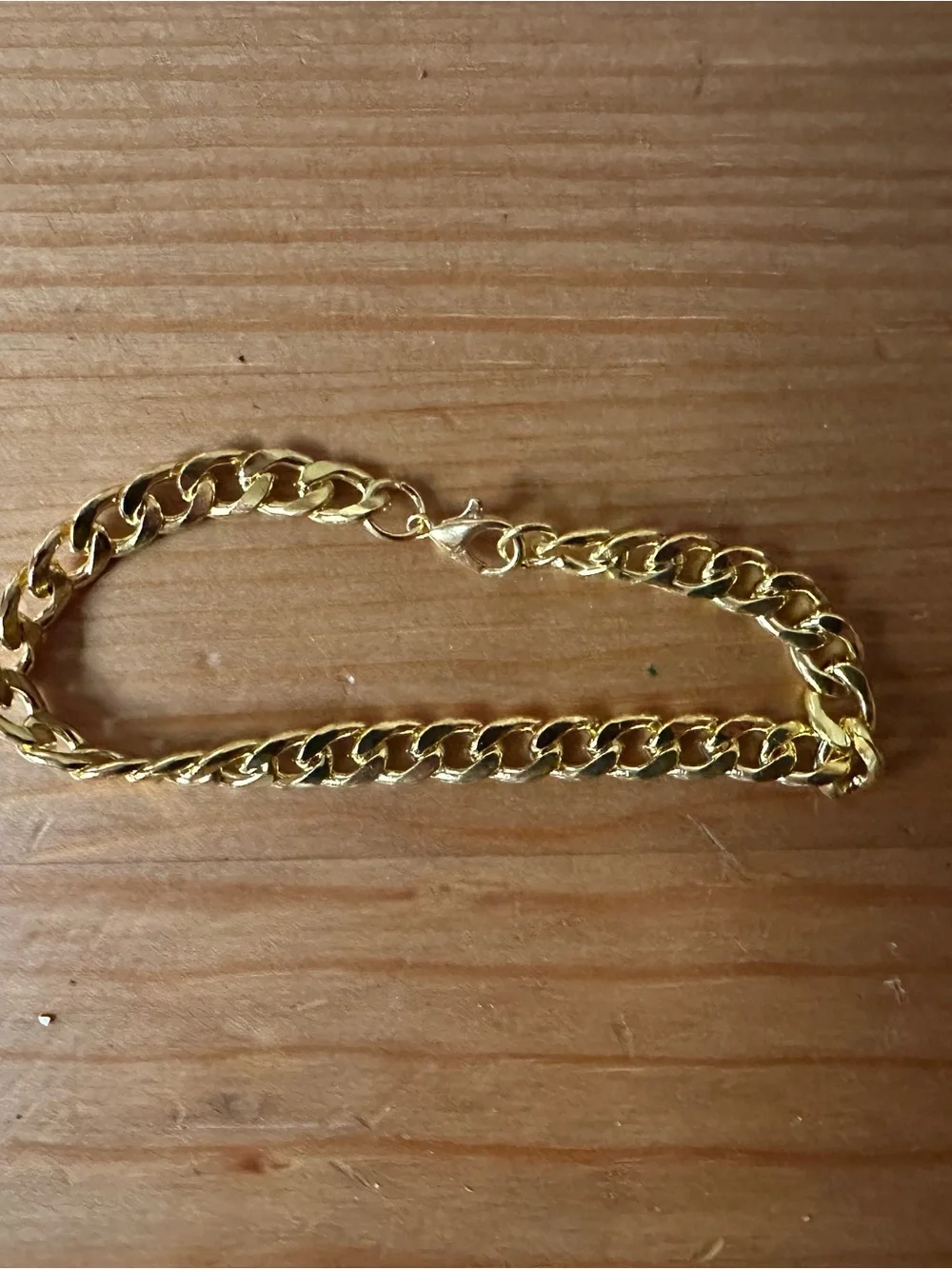 Gold-Tone Curb Chain Bracelet for Men